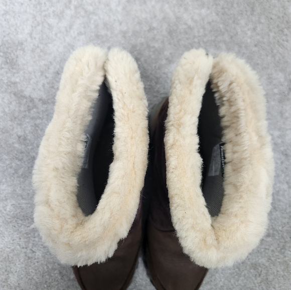 The North Face Bella Alta Brown Suede Winter Snow Boots Faux Fur Lining Size 8 - Picture 6 of 9